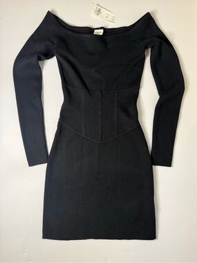 long-sleeve hardware mini sweater dress AE Long-Sleeve Open Stitch Sweater Mini Dress